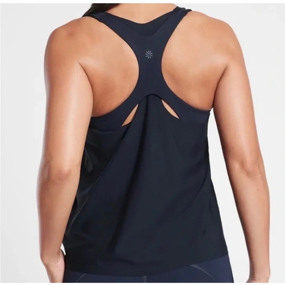 Athleta Ultimate 2-IN-1 Support Tank Top Workout Activewear Women XS Black